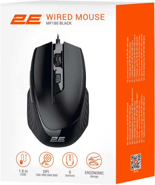 Мишка 2E MF180 USB Black (2E-MF180UB)