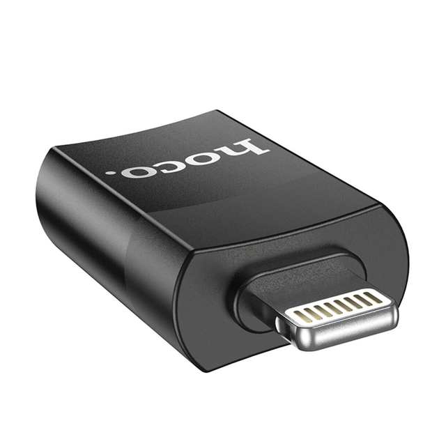 Кабель-переходник HOCO UA17 iP Male to USB female USB2.0 adapter Black (6931474761989)