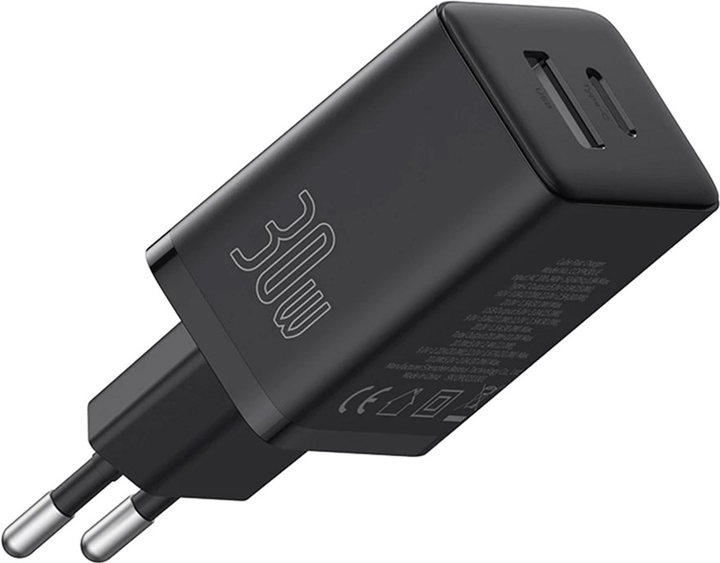 Сетевое зарядное устройство Baseus Cube Fast Charger C+U 30W EU Cluster Black (P10111404113-00)