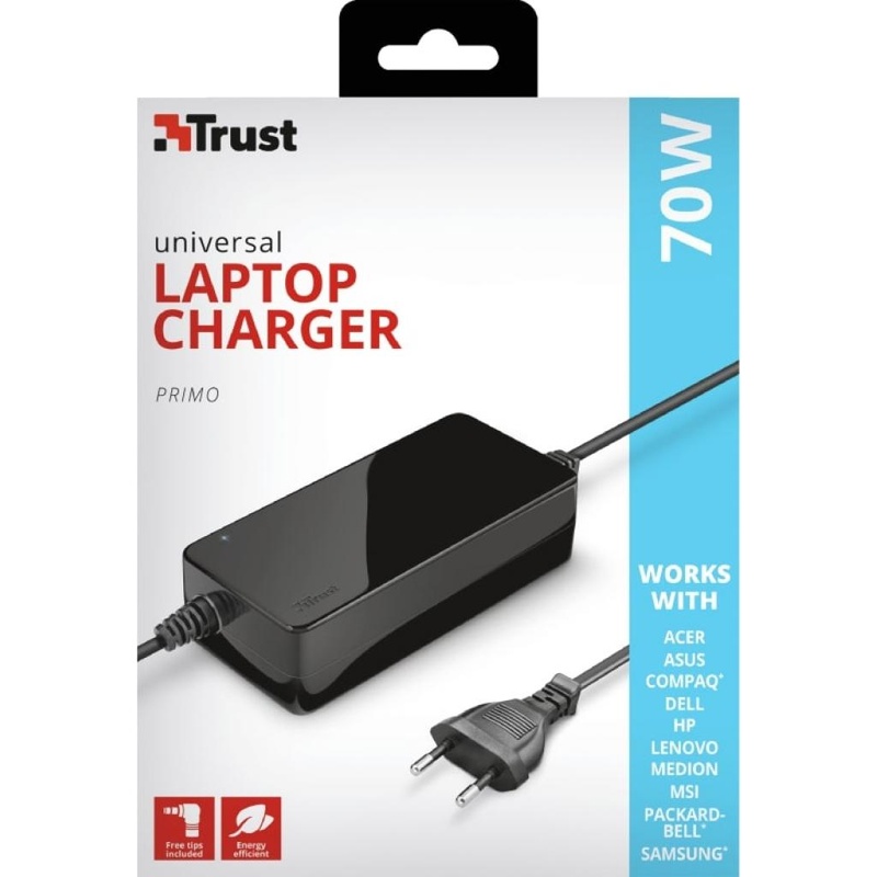 Блок живлення до ноутбуку Trust Primo 70W-19V Universal Laptop Charger (22141)