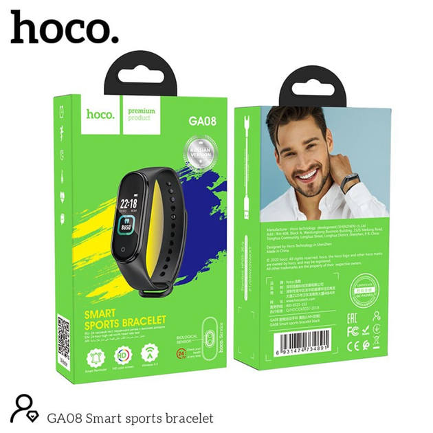 Фітнес-браслет HOCO GA08 Smart sports bracelet Black (6931474734891)