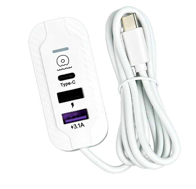 USB-хаб WUW-C246 3-in-1 USB-C to 2 USB-A, USB-C White