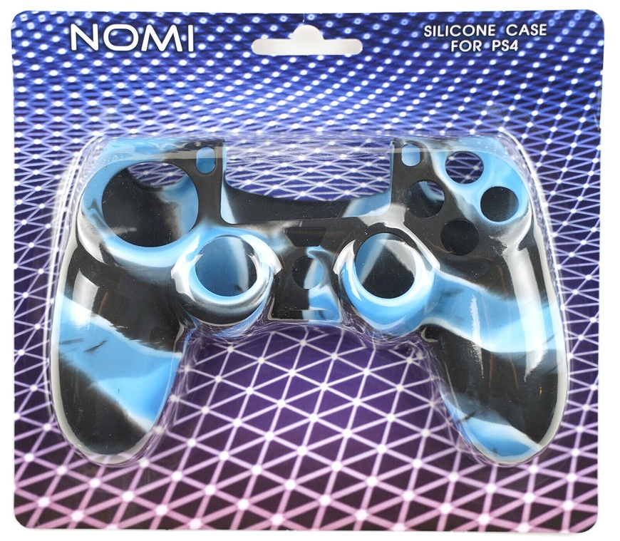 Силіконовий чохол NOMI для геймпада PS4 Black-Blue, Синій