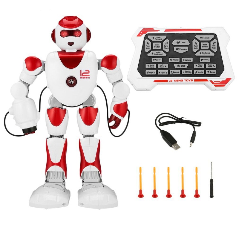 Робот K2 радиокер., Аккум., Стреляет пулями, ходит, ездит, свет, программ., USB, муз. (Англ.), Кор.