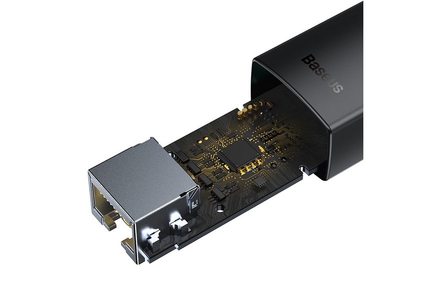 Сетевой адаптер Baseus Lite Series Ethernet Adapter 100Mbps (USB-A to RJ45 Lan Port) Black (WKQX000001)