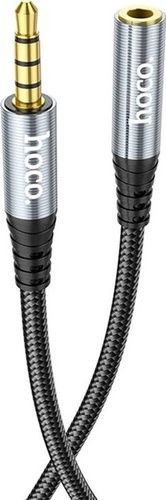Аудiокабель HOCO UPA20 3.5mm male to 3.5mm female, nylon braid, 1m, Metal Gray (6931474762153)