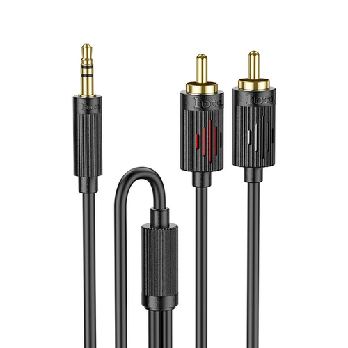 Аудиокабель HOCO UPA28 3.5 double lotus RCA audio cable Black (6942007607759)