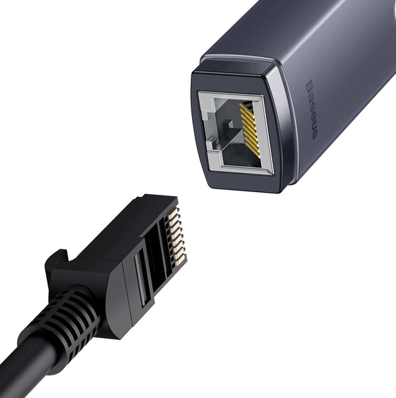 Мережевий адаптер Baseus Lite Series Ethernet Adapter 100Mbps (Type-C to RJ45 Lan Port) Black (WKQX000201)
