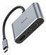 Переходник конвертер Hoco HB30 Eco Type-C Multi-function converter (HDTV+VGA+USB3.0+PD) Metal Gray