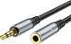Аудиокабель HOCO UPA20 3.5mm male to 3.5mm female, nylon braid, 1m, Metal Gray (6931474762153)