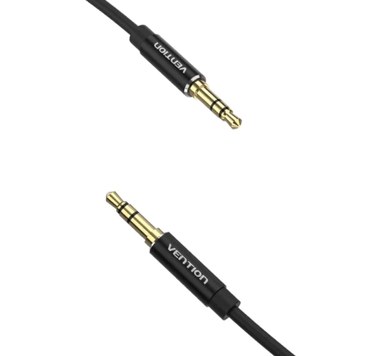 Аудио кабель Vention 3.5mm Male to Male Audio Cable 1.5M Black Aluminum Alloy Type (BAXBG)
