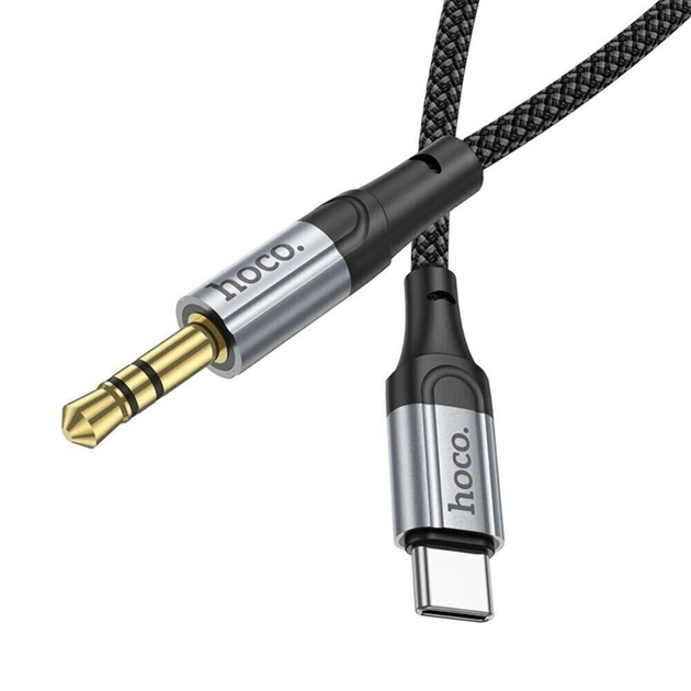 Аудiокабель перехідник HOCO UPA26 Fresh digital audio conversion cable Type-C Black (6942007608824)