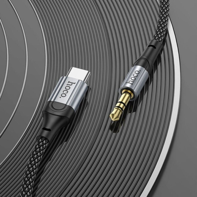 Аудiокабель перехідник HOCO UPA26 Fresh digital audio conversion cable Type-C Black (6942007608824)