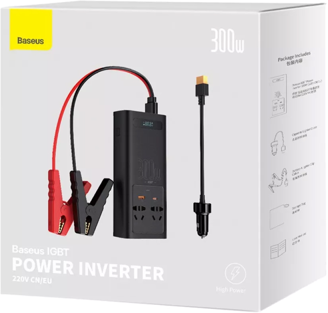 Автомобильный инвертор Baseus IGBT Power Inverter 300W (110V US/JP) Black (CGNB010001)