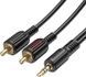 Аудиокабель BOROFONE BL11 3.5mm male to double lotus RCA, PVC, 1,5m, Black (6974443382204)
