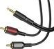 Аудиокабель BOROFONE BL11 3.5mm male to double lotus RCA, PVC, 1,5m, Black (6974443382204)