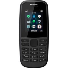 Мобільний телефон Nokia 105 DS 2019 Black (16KIGB01A01), Чорний, 4 Mb, 4 Mb
