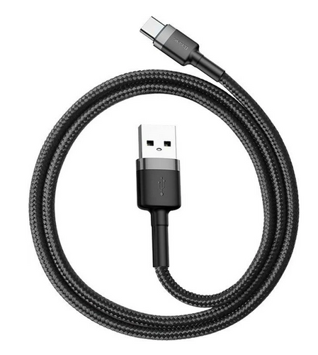 Кабель Baseus Cafule Cable USB for Type-C 2A 2.0 м Gray/Black (CATKLF-CG1)