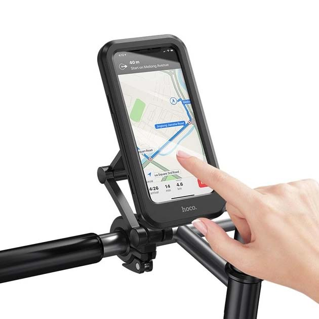 Тримач для мобільного HOCO CA101 Rider waterproof bicycle stand Black (6931474762436)