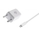 Зарядний пристрій 2E USB Wall Charger USB:DC5V/2.1A +кабель Lightning 2.4A, white (2E-WC1USB2.1A-CL)