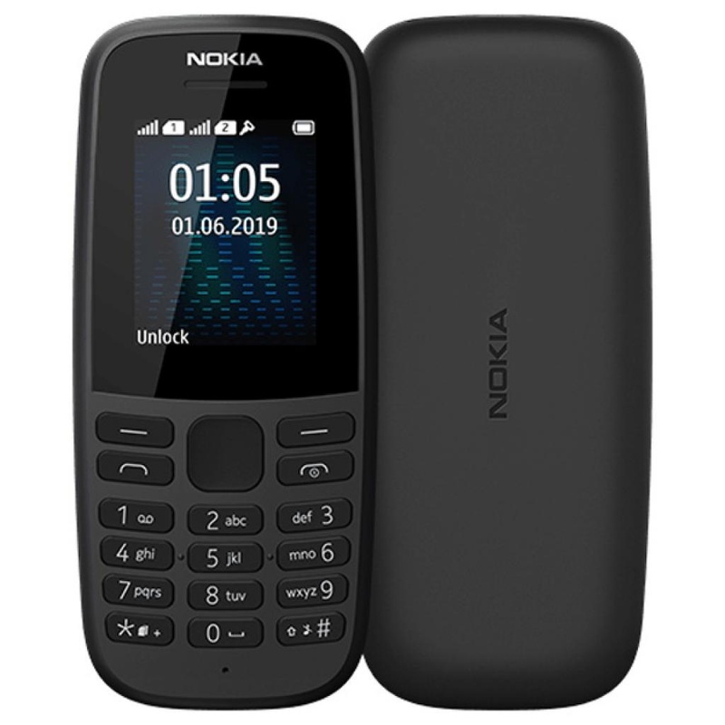 Мобільний телефон Nokia 105 DS 2019 Black (16KIGB01A01), Чорний