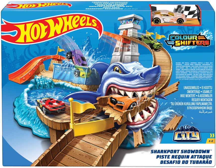 Автотрек Hot Wheels Охота на акулу серии Измени цвет (BGK04)