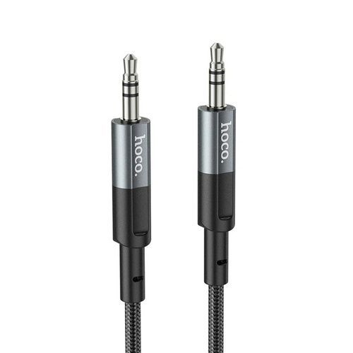Аудіокабель HOCO UPA23 3.5mm male to 3.5mm male, nylon braid, 1m Metal Gray (6931474783820)