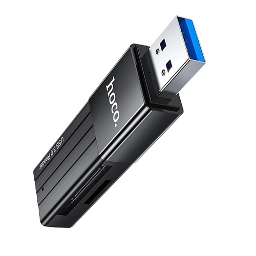 Кардидер Hoco HB20 Mindful USB3.0 2-in-1 card TF/SD reader Black
