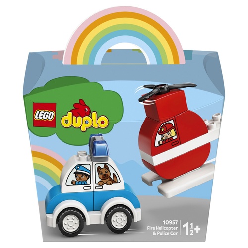 Конструктор LEGO DUPLO Пожежний вертоліт і поліц. машина (10957)