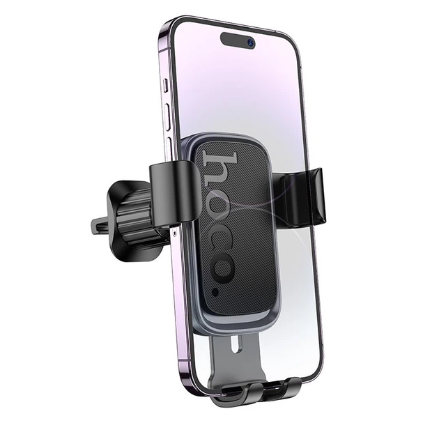 Держатель для мобильного HOCO H80 Vista gravity car holder (air outlet) Black Metal Gray