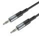 Аудиокабель HOCO UPA23 3.5mm male to 3.5mm male, nylon braid, 1m Metal Gray (6931474783820)