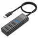 Кабель-перехiдник HOCO HB25 Easy mix 4-in-1 converter(Type-C to USB3.0+USB2.0*3) Black (6931474762429)