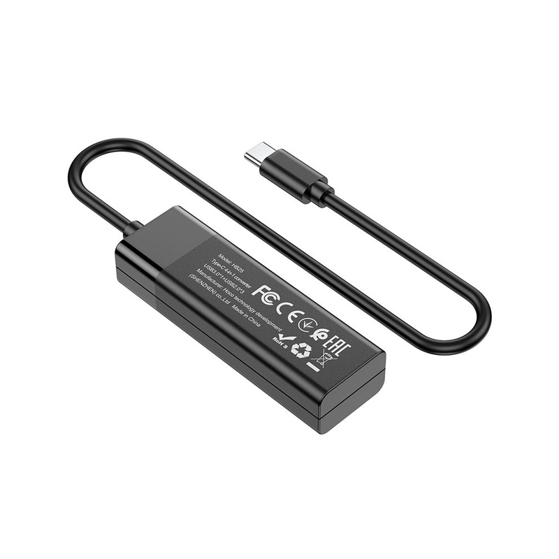 Кабель-переходник HOCO HB25 Easy mix 4-in-1 converter(Type-C to USB3.0+USB2.0*3) Black (6931474762429)