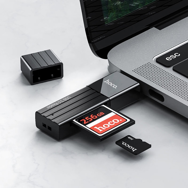 Кардрідер Hoco HB20 Mindful USB3.0 2-in-1 card TF/SD reader Black
