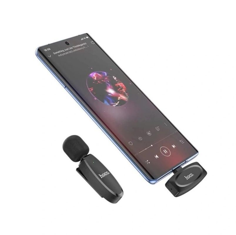 Микрофон-петличка HOCO L15 Type-C Crystal Lavalier Wireless Digital Microphone Black (6931474789037)