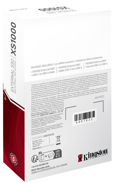 Накопичувач SSD USB-C 2TB Kingston (SXS1000/2000G)