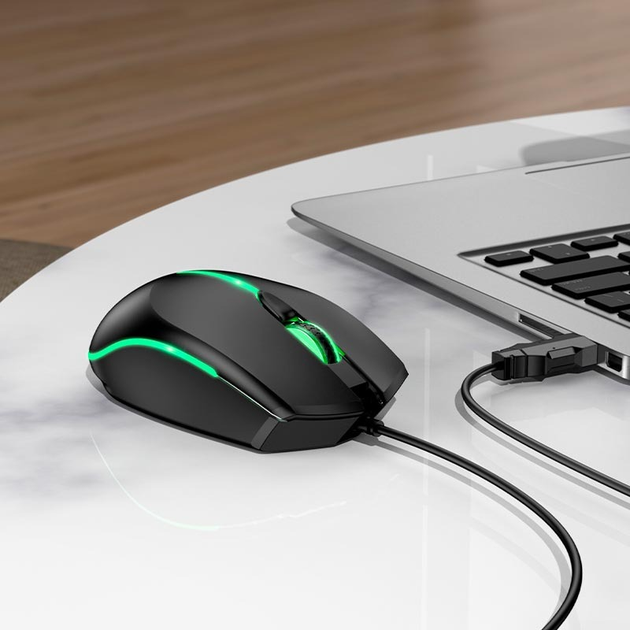 Мышь HOCO GM37 Wonderful gaming luminous wired mouse Black
