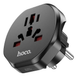 Мережевий зарядний пристрій HOCO AC6 Unimpeded universal conversion plug Black (6931474791511)