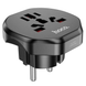 Мережевий зарядний пристрій HOCO AC6 Unimpeded universal conversion plug Black (6931474791511)