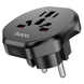 Мережевий зарядний пристрій HOCO AC6 Unimpeded universal conversion plug Black (6931474791511)
