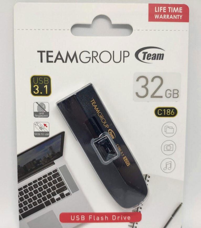 USB флеш накопичувач USB 3.1 Team C186 32Gb Black