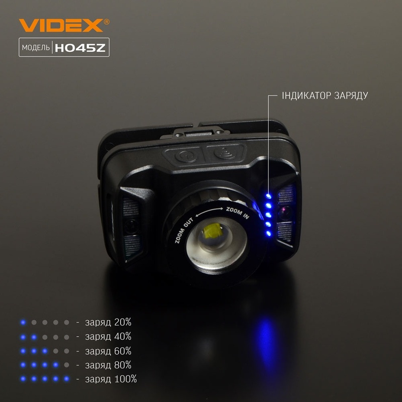 Налобний ліхтарик Videx 270Lm 5000K з датчиком руху (VLF-H045Z)