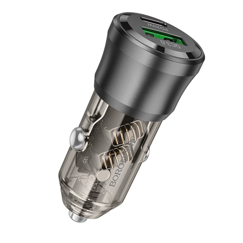 Автомобильное зарядное устройство BOROFONE BZ25 Journey PD38W(1C1A) car charger Transparent Black