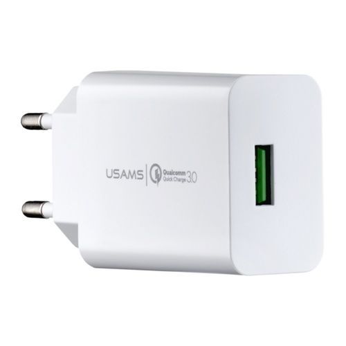 Сетевое зарядное устройство для Usams US-CC083 T22 Single USB QC3.0 Travel Charger (EU) White (CC83TC01)