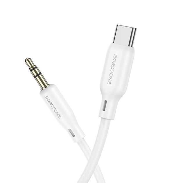 Аудiо-кабель BOROFONE BL18 Type-C silicone digital audio conversion cable White (BL18CW)