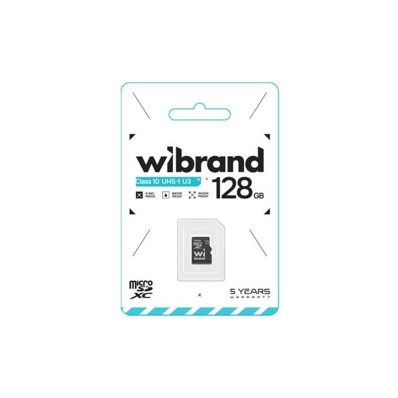 Карта памяти Wibrand 128GB microSD class 10 UHS-I U3 (WICDHU3/128GB)