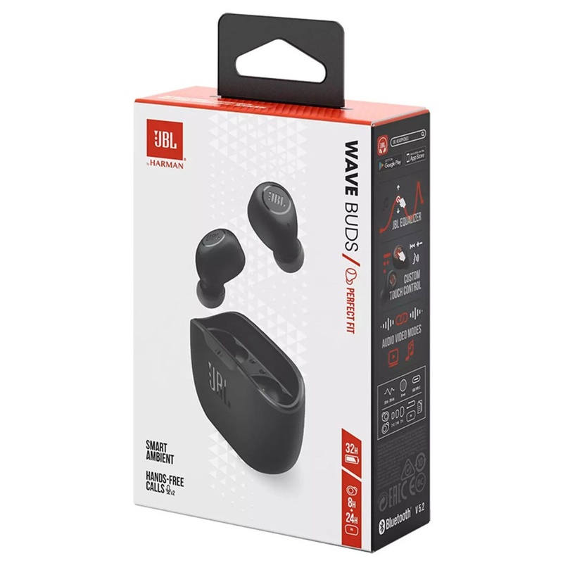 Наушники JBL Wave Buds TWS Black (JBLWBUDSBLK)