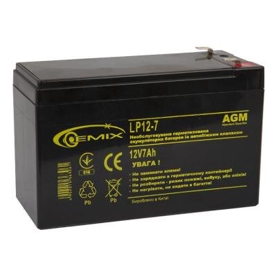 Батарея к ИБП 12В 7 Ач GEMIX (LP12-7)