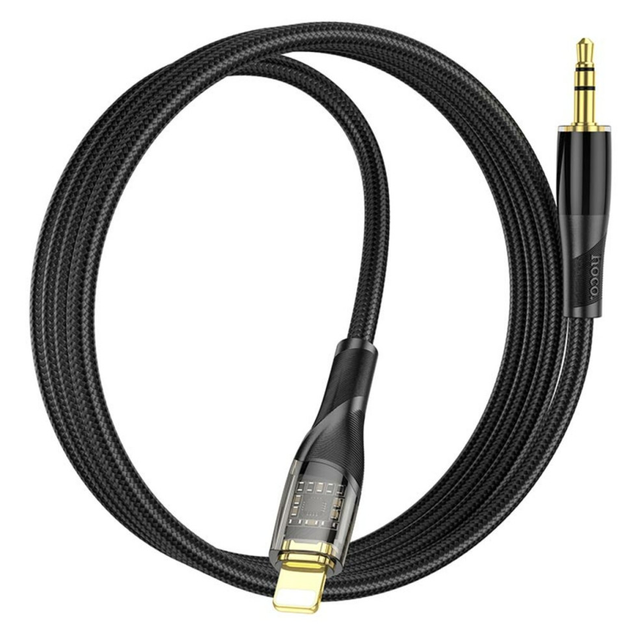 Аудиокабель HOCO UPA25 Transparent Discovery Edition Digital audio conversion cable iP Black (6931474791153)