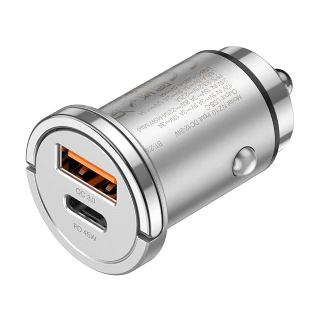Автомобильное зарядное устройство для HOCO NZ10 Handy PD45W+QC3.0 car charger Silver